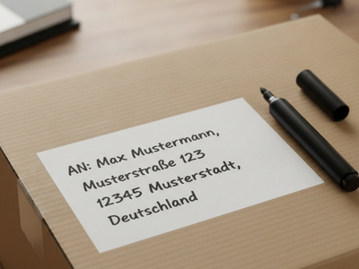 Paket richtig beschriften mit Stiften